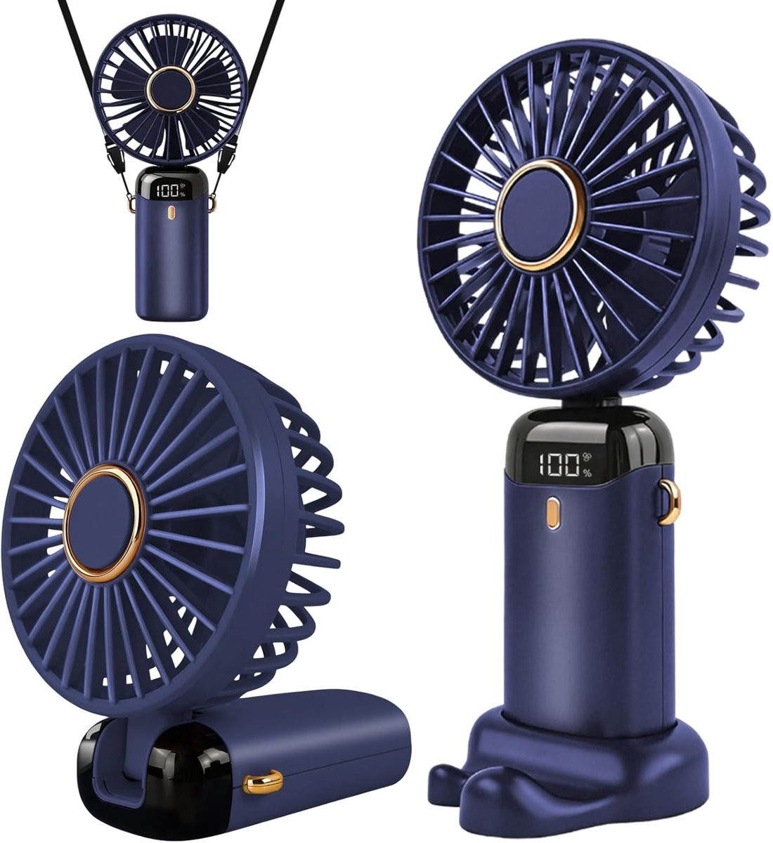 Draagbare handventilator - USB oplaadbaar - 5 snelheden - Ideaal voor thuis en op kantoor - ShopVlot