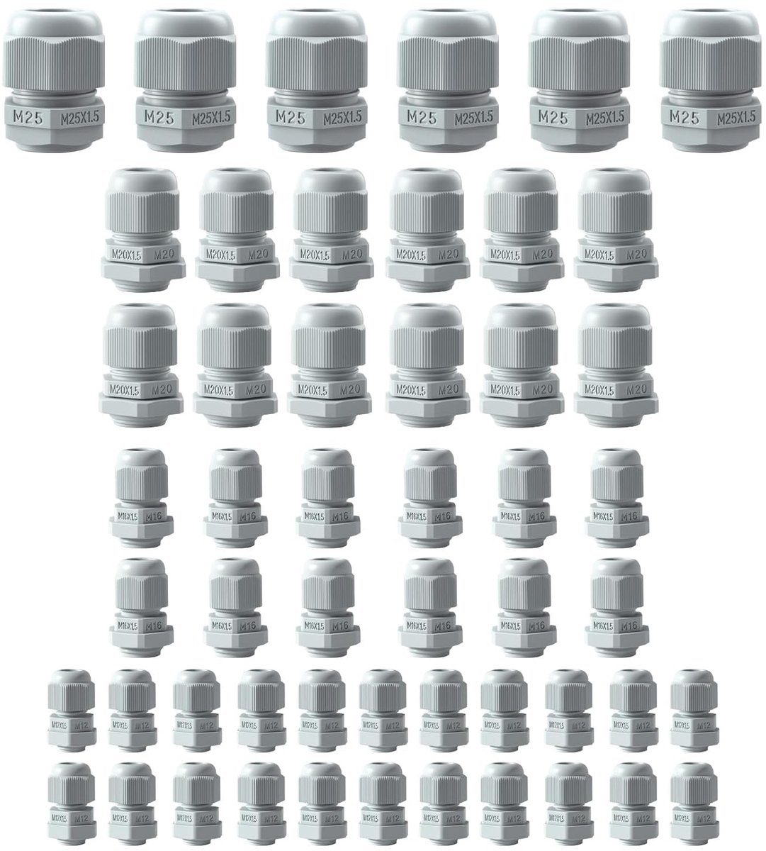 Kabeldoorvoeren IP68 - Waterdicht - Set van 52 stuks voor 3-18 mm kabels - Ideaal voor distributiekasten - ShopVlot