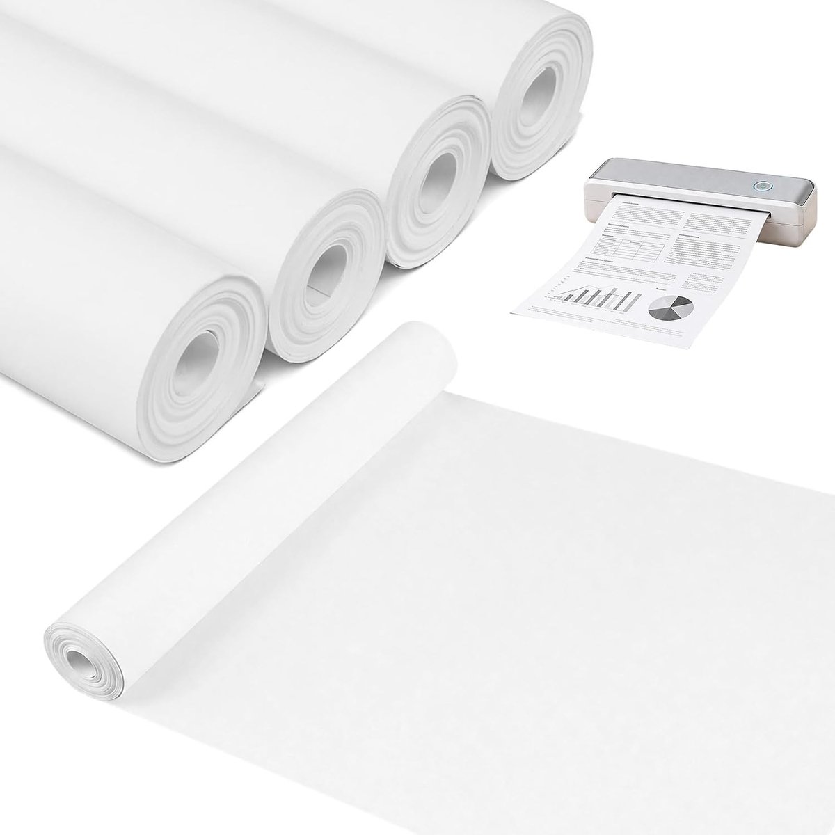 A4 thermisch printerpapier 210 mm x 30 mm - 4 rollen - BPA-vrij - sneldrogend voor draagbare printer - ShopVlot