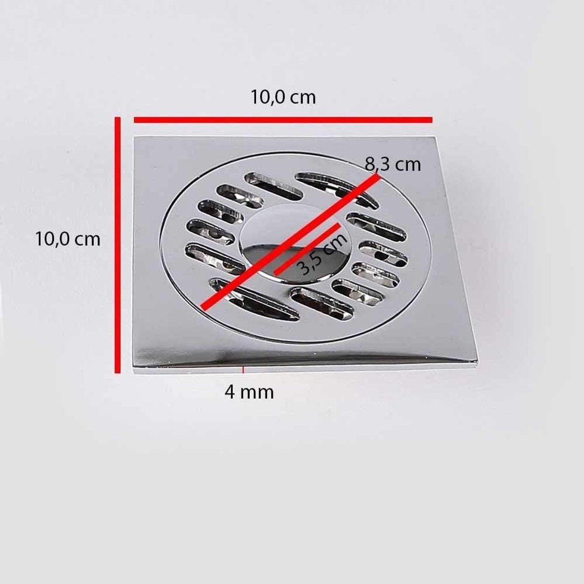 Doucheafvoer 100x100mm DN 40 - chroomgeplateerd messing - eenvoudig te installeren - perfecte waterafvoer - ShopVlot