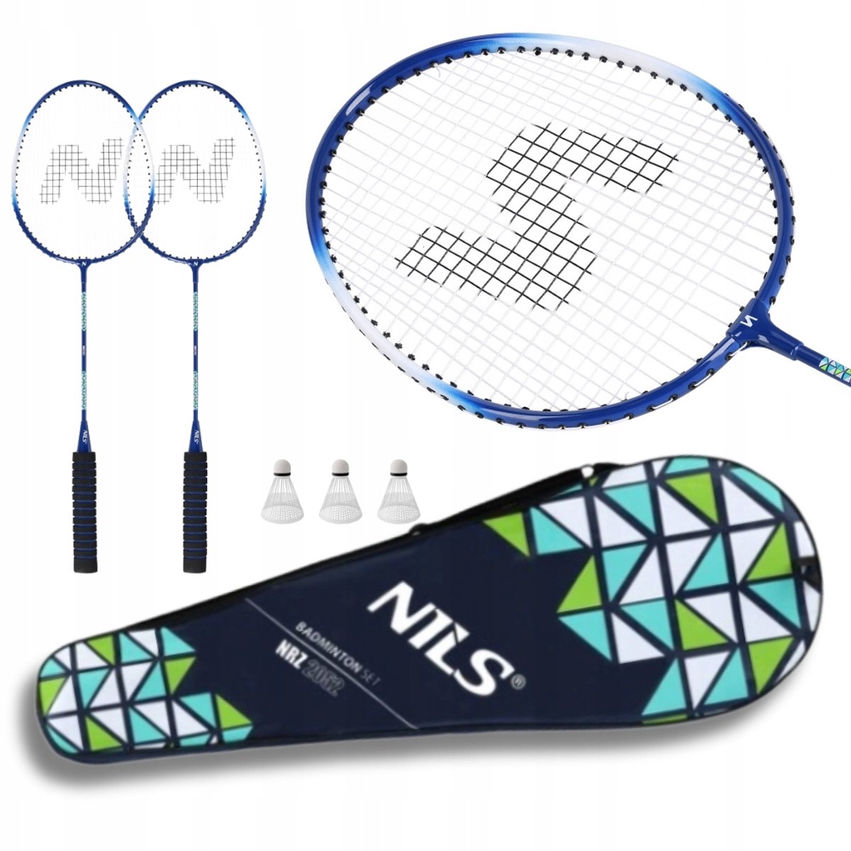 NILS Badmintonset: 2 rackets, 3 shuttles, koffer - Perfect plezier