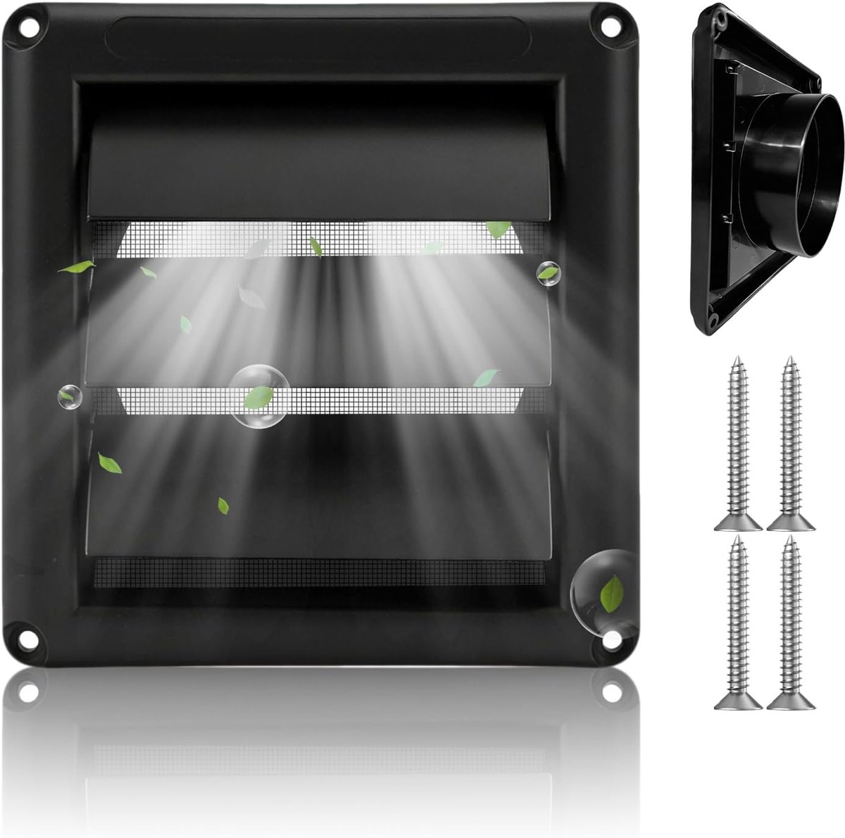 Ventilatierooster 100 mm - kunststof - met insectenbescherming - ideaal voor afzuigkappen - ShopVlot