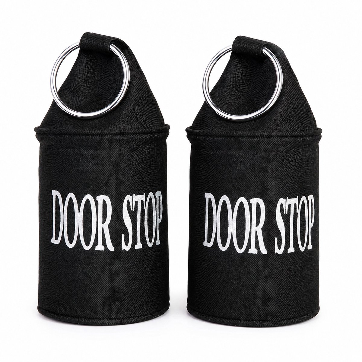 NIPT Deurstopper Zwart - Set van 2 - Met ring - 12,5 x 12,5 x 34 cm