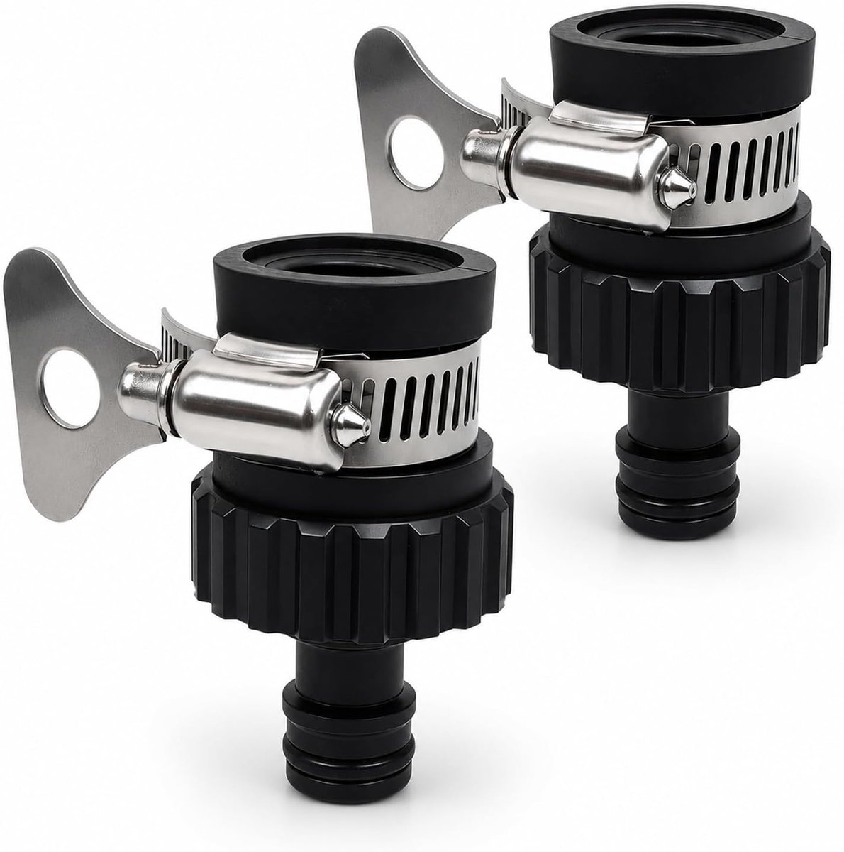 Slangconnector 2-delig - roestvrij staal - waterdicht - ideaal voor tuin en camper - ShopVlot