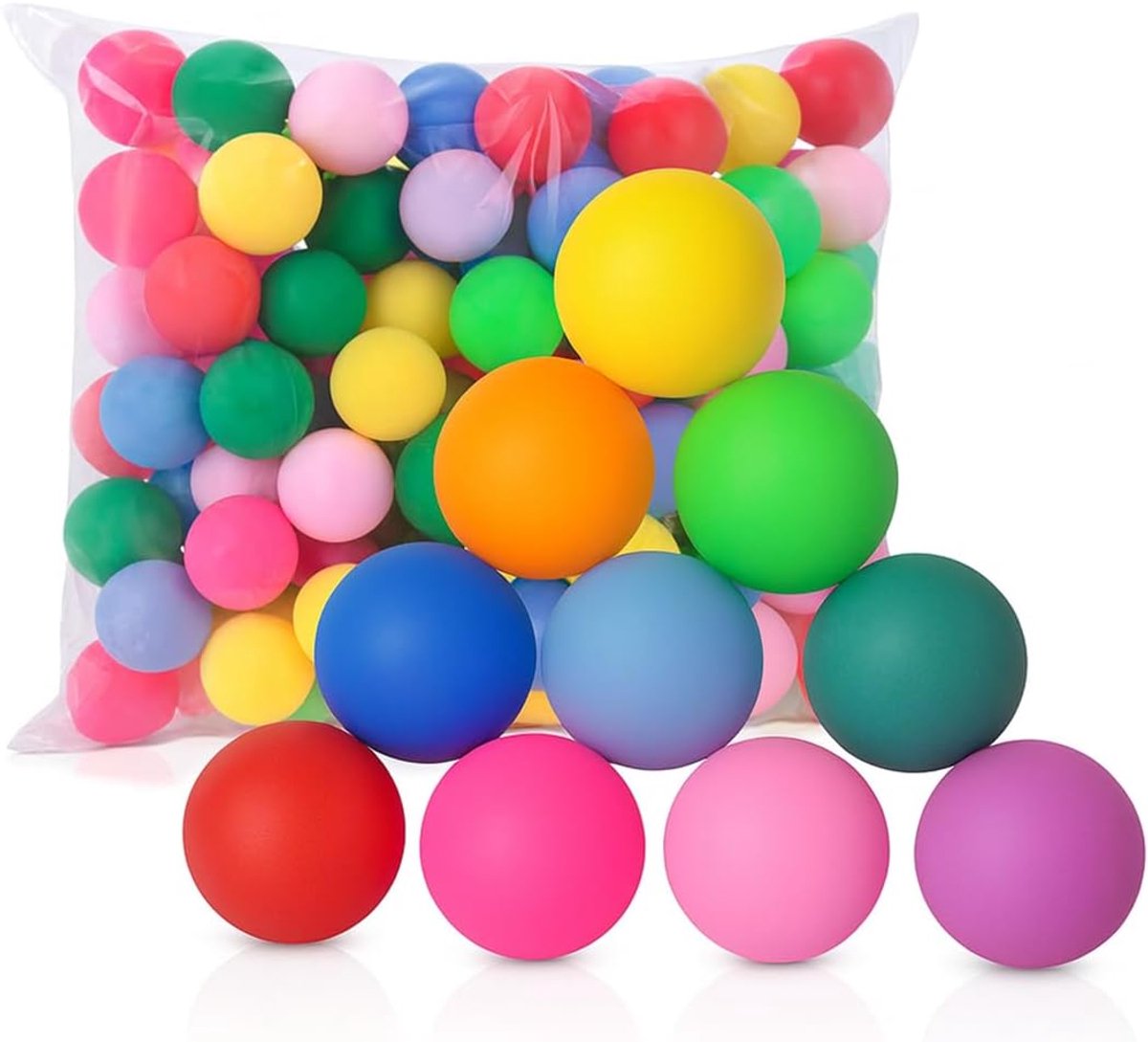 Tafeltennisballen 40 stuks - gemengde kleuren 40 mm - duurzaam en herbruikbaar - ideaal voor training en wedstrijden - ShopVlot