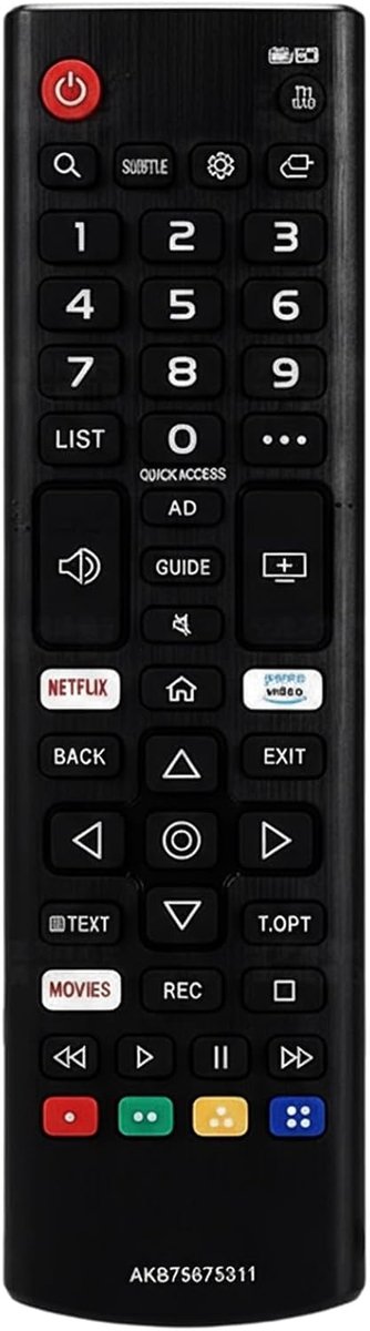 Afstandsbediening voor TV - Vervangende Afstandsbediening - Geschikt voor LG - Direct gebruik met batterijen - ShopVlot