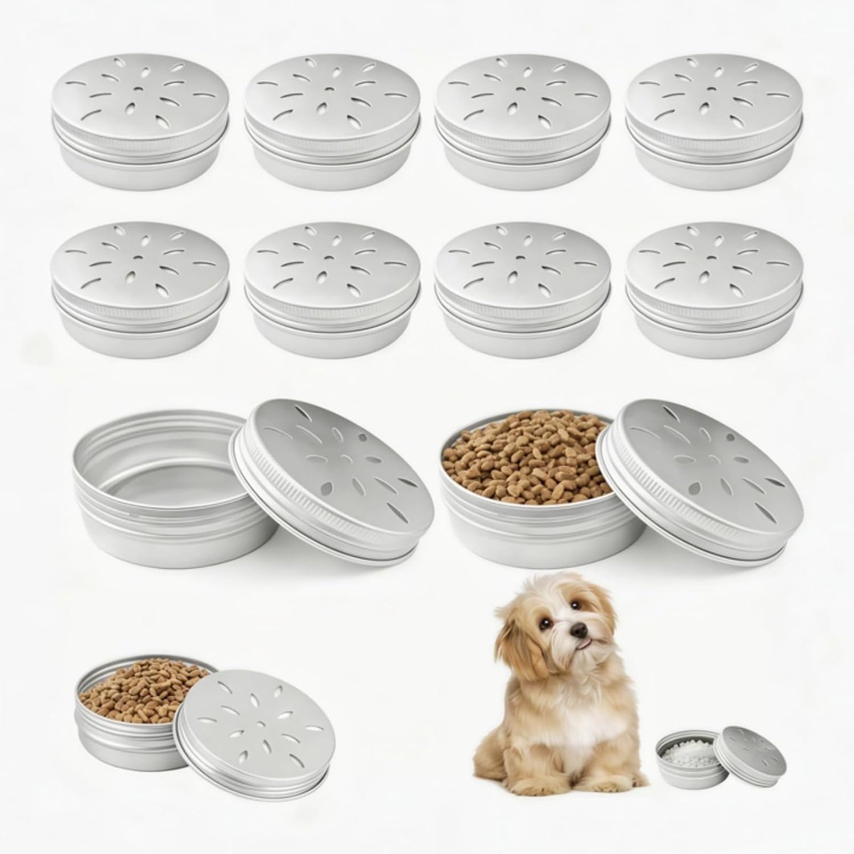 Fragrance containers set van 10 - 60 ml aluminium blikken - geurtraining voor honden - SnelShoppen