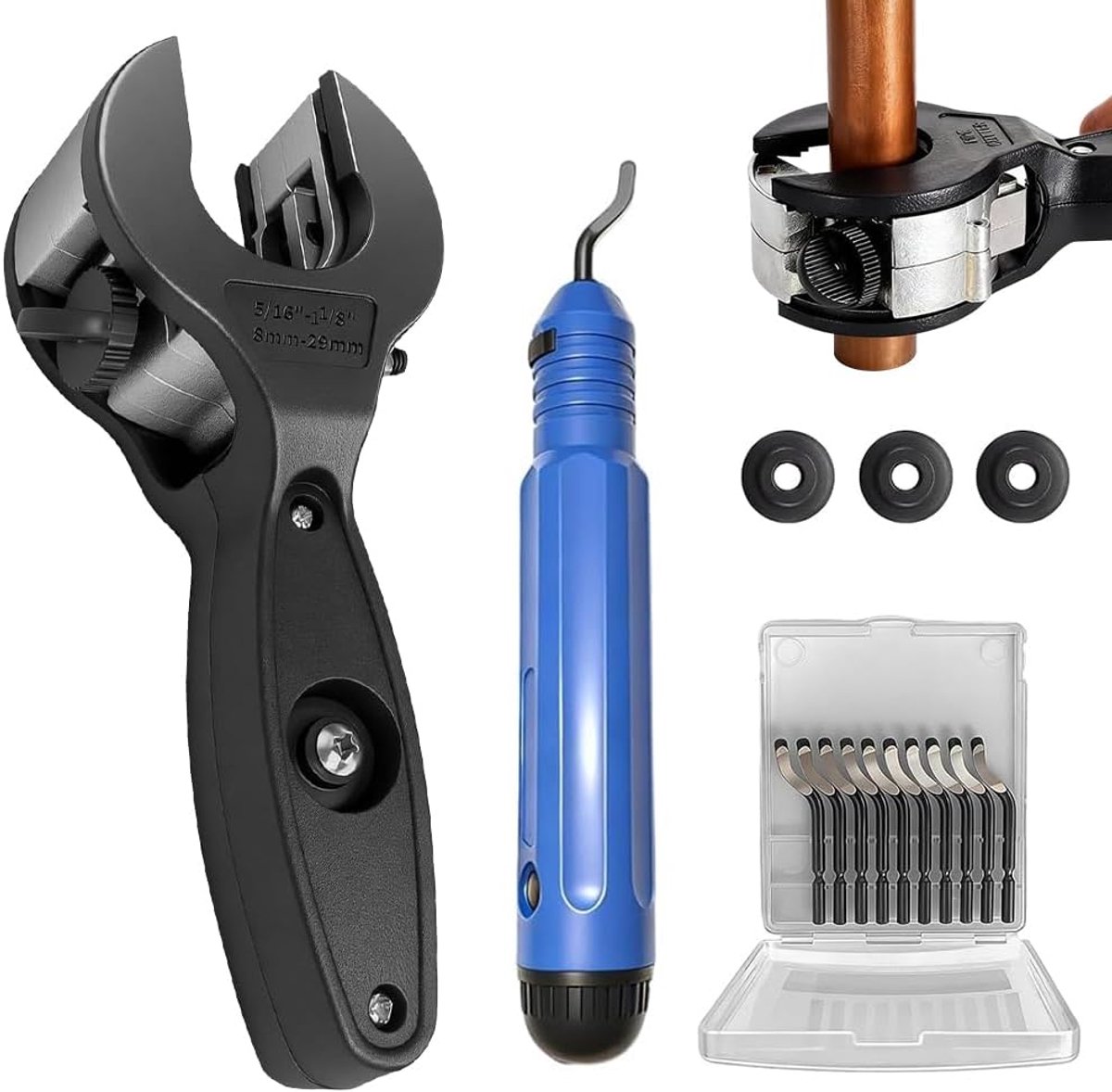 Ratchet buis snijder 8-29 mm - roestvrij staal - met 3 wielen - precisie snijden - SnelShoppen