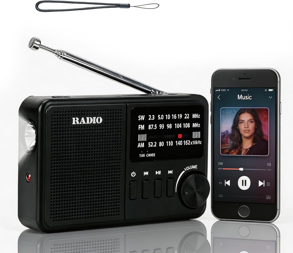Draagbare radio AM FM SW - Kofferradio met Bluetooth - Ingebouwde luidspreker - Perfect voor camping - SnelShoppen