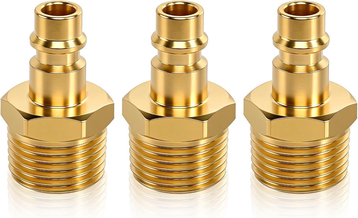 Gecomprimeerde lucht koppeling 1/2 inch - messing - drukbestendig - ideaal voor slangaansluiting - SnelShoppen