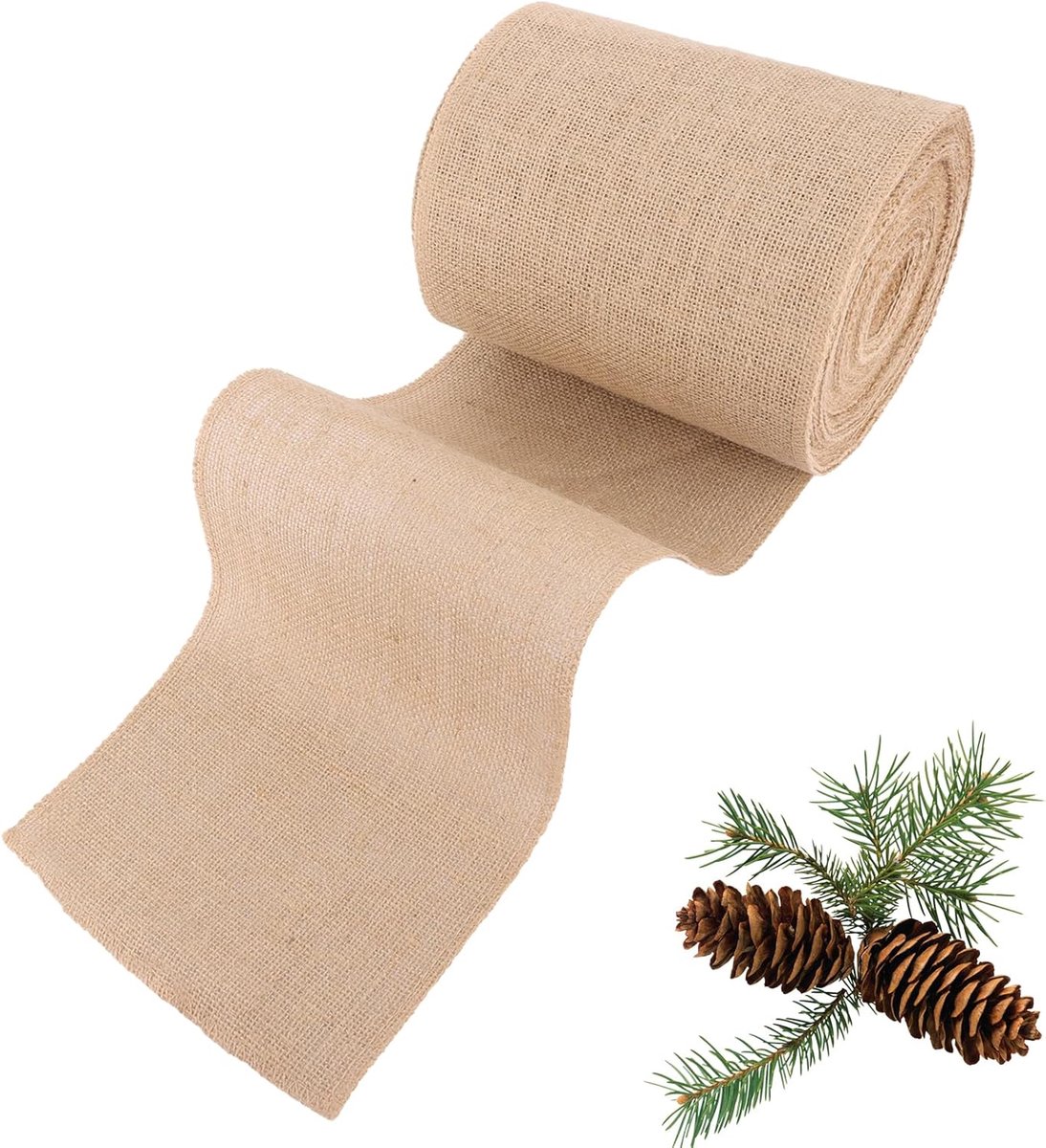 Jute tafelrunner 20cmx20m - natuurlijke jute - stevig afgewerkt - perfect voor tuinfeest - SnelShoppen