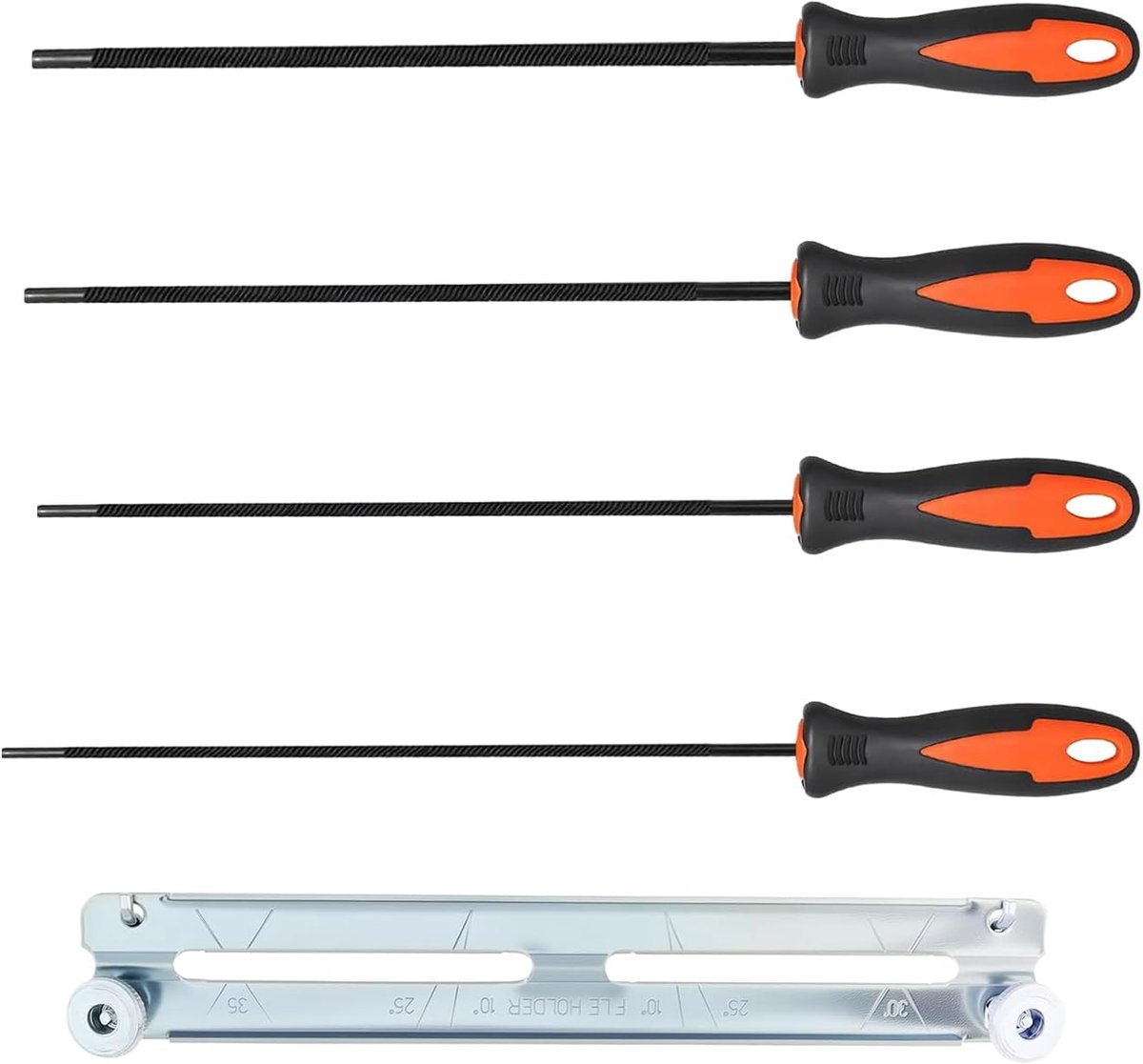 Kettingzaagvijlset 4-Delig - Ronde Vijlen 3,2 mm tot 5,5 mm - Voor Kettingonderhoud - Geschikt Voor Buitenwerk - SnelShoppen
