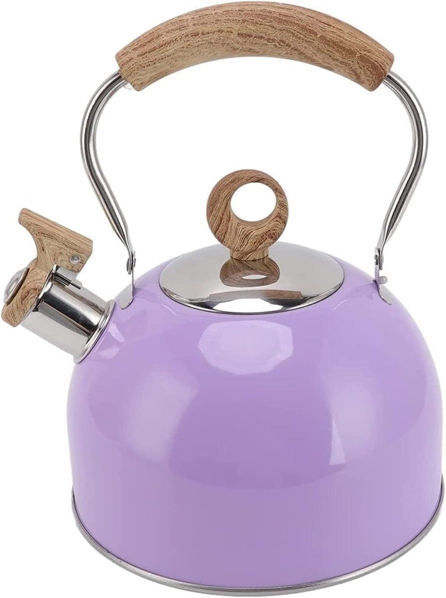 Fluitketel - Waterkoker Theeketel - Water Koken - Met Fluitje - 2.5L - Paars