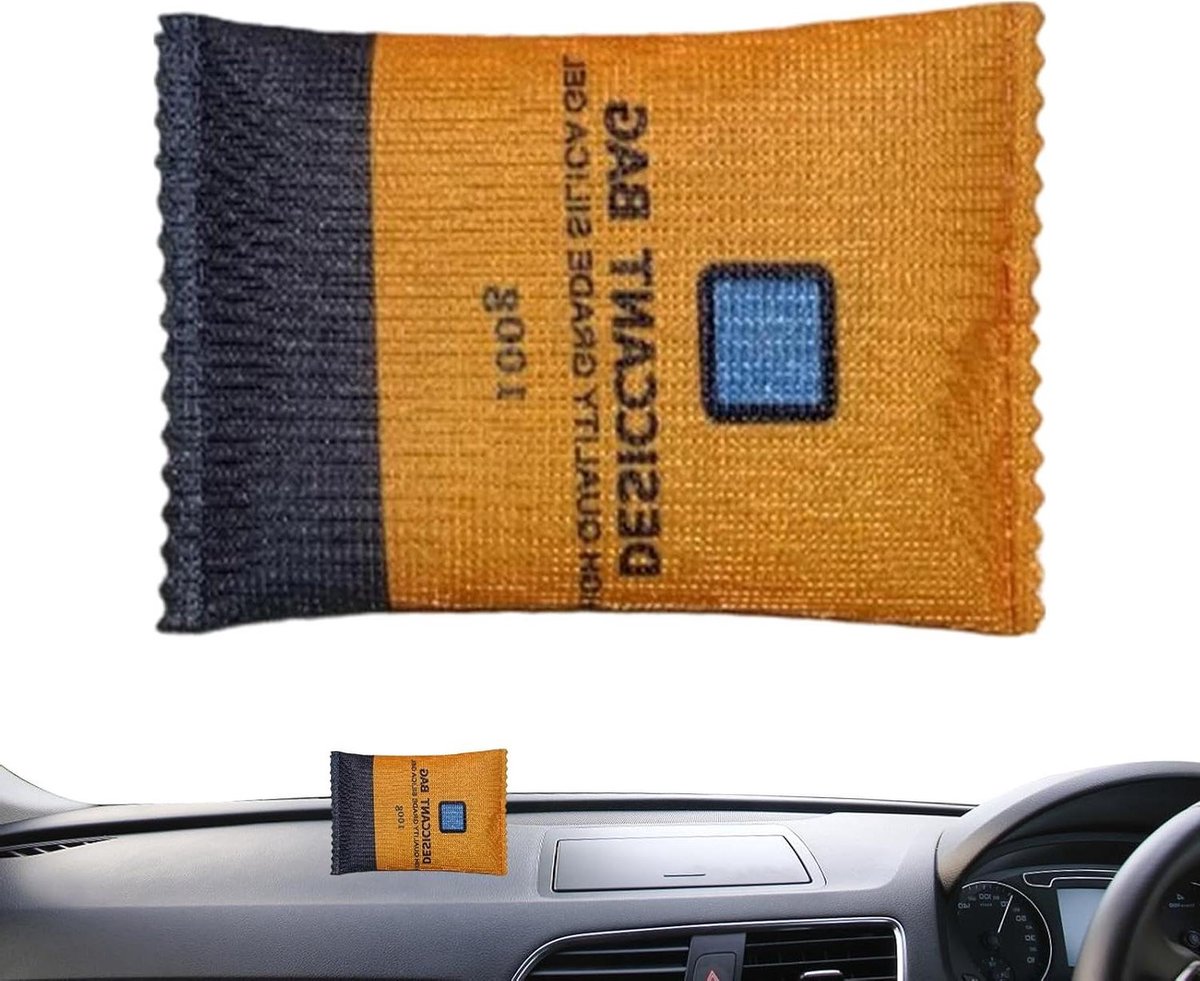 Vochtabsorberende zak - Droogzak auto ontvochtiger - Auto interieur droog houden - Herbruikbare siliconen kralen - 14 x 8.5 cm