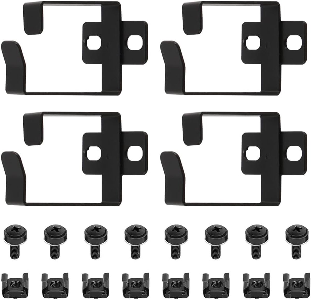 Kabelmanagementbeugels 4 stuks - 4,4 x 6 x 5 cm - Netwerkbeugelset - Voor een georganiseerde serverkast - SnelShoppen
