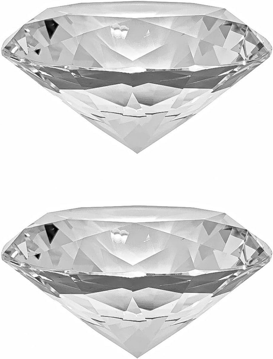 Kunststof diamant stenen 60mm - ronde kristal diamanten - helder glas - perfect voor decoratie - SnelShoppen