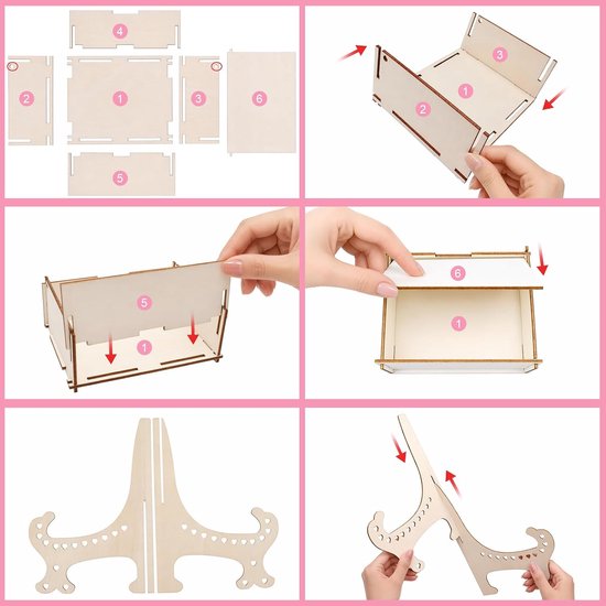 Gastenboek voor bruiloft, hout, met inlegdoos en 80 houten bloemen, gepersonaliseerd bruiloftsgastenboek voor bruiloftsdecoratie, babyshower, jubileum, verjaardagsdecoratie — afbeelding 2