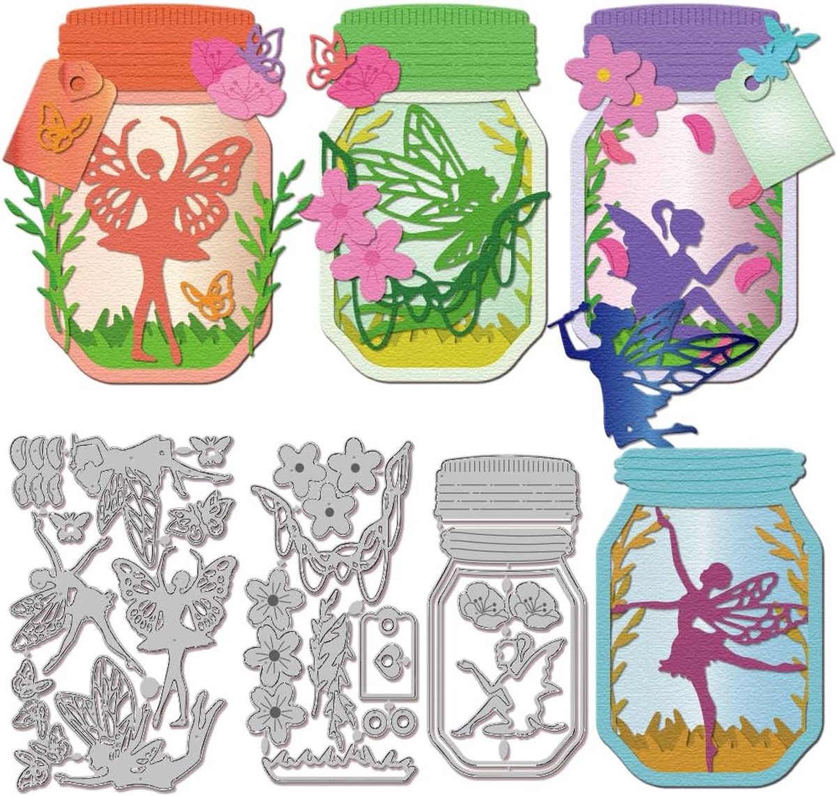 Glazen fee metalen stanssjabloon bloem papier reliëf stanssjablonen set stansvormen voor het maken van kaarten DIY papier scrapbooking handgemaakt fotoalbum
