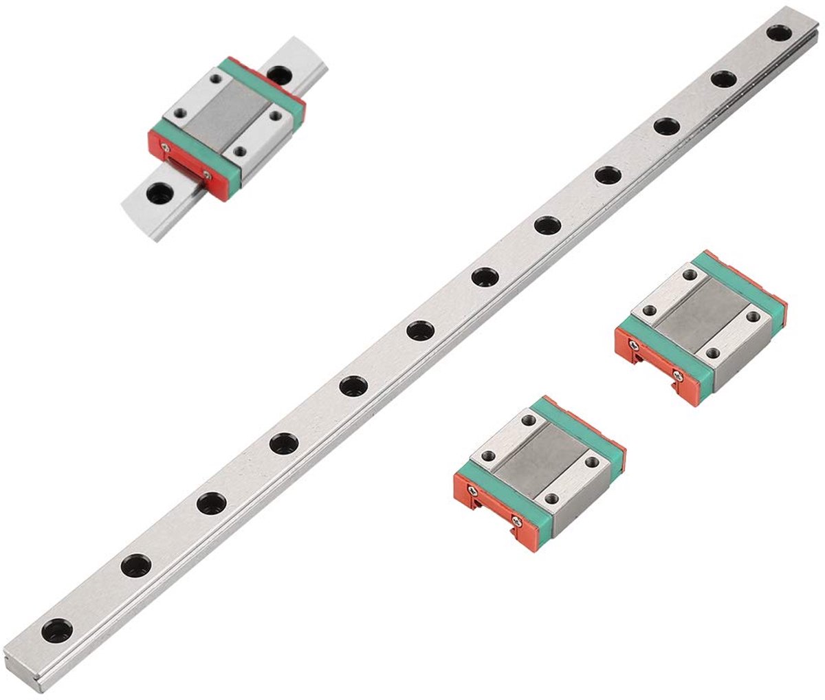 300 mm lineair railblok, MGN12 miniatuur lineaire geleiderail, geleiderail 12 mm breedte + 2 stuks MGN12B schuifblokken