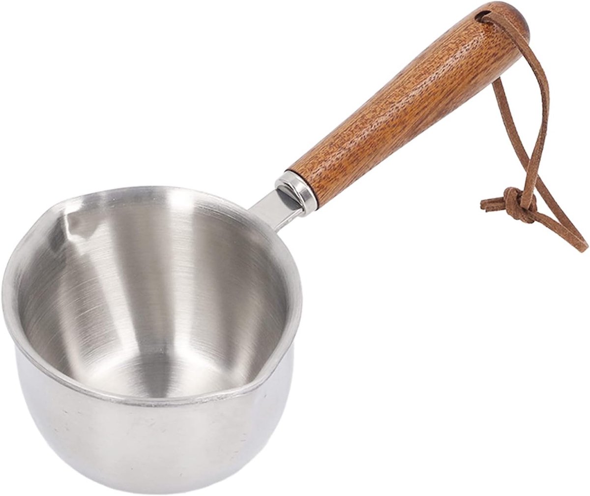 Pot, 3 Lagen RVS Boterwarmer Mini Boter Koffie Melk Smeltpan Kleine Steelpan Met Houten Handvat(120ML)