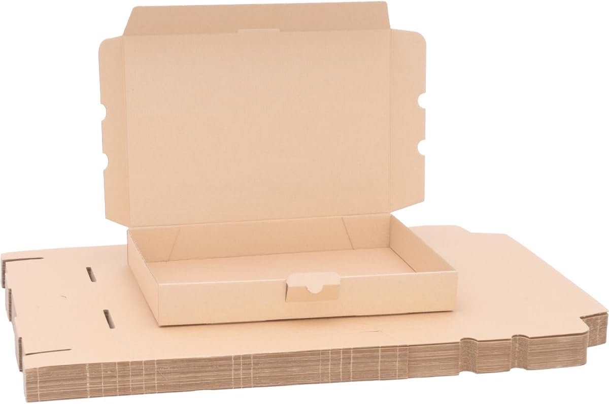 Verpacking Maxi-postdozen, 350 x 250 x 50 mm, maxibrief, bruin MB 5, binnenmaat van 340 x 245 x 46 mm, verzenddoos, vouwdoos, verzenddoos, boekenzending, optimaal geschikt voor verzending, 50 stuks