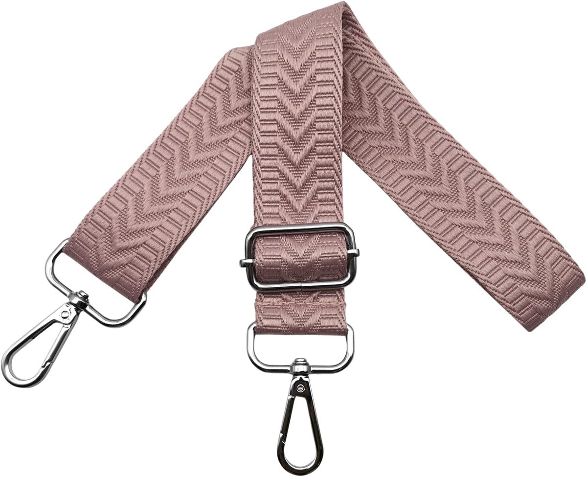 Tasriemen om te wisselen, verstelbare schouderriem voor tassen, brede 3,8 cm, schouderriem met zilveren karabijnhaak, riem voor dames, handtas, crossbody, kleurrijk, U