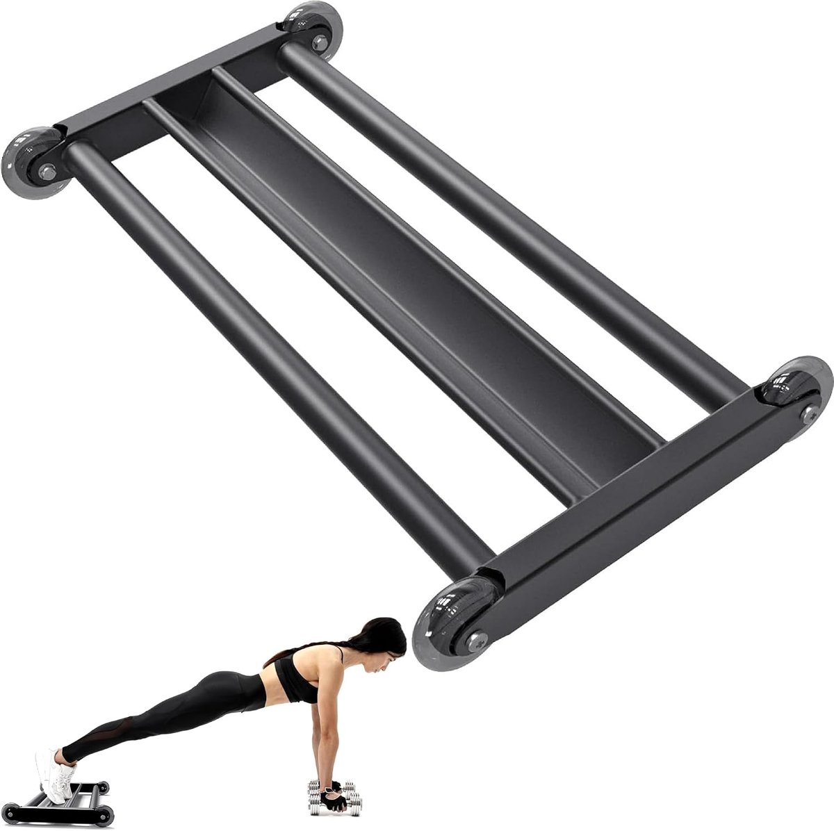 Ham Glider, multifunctionele hamstringroller met gladde wielen, V-bar voor hamstringkrullen, buikzweefvliegtuig, training en kernkrachttraining