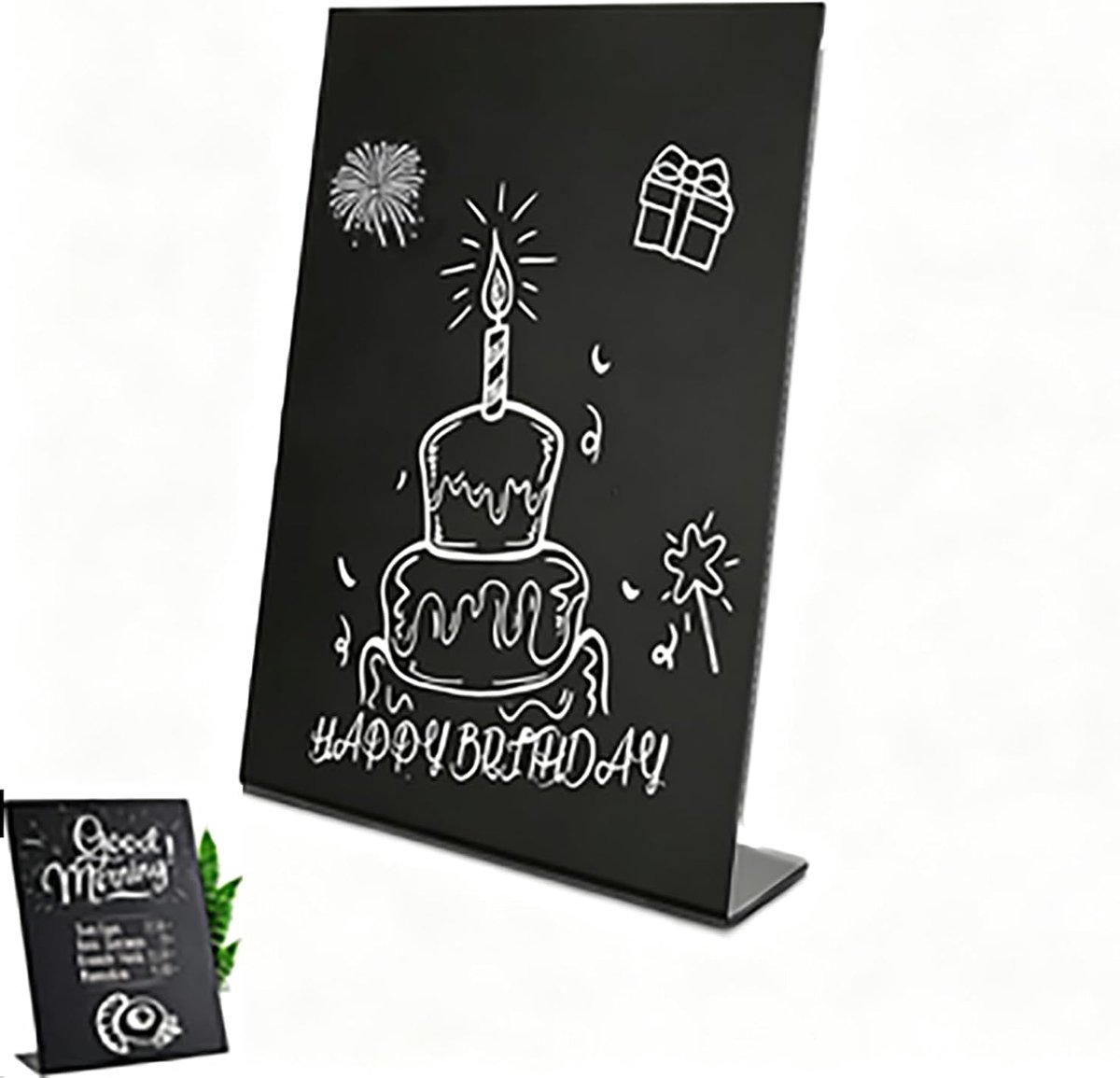 L-vorm, acryl Blackboard prijskaartjes, 15 x 21 cm, buffetborden, tafelkaarten voor buffetten, bruiloften, feesten, tafelkaarten in café (zwart)