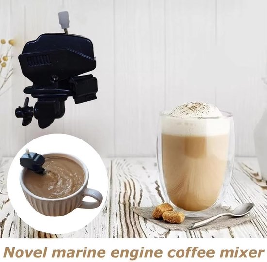 Koffie Roerstaafje - Barbenodigdheid Cocktailroerder - Dranken Mengen - Opwindbaar Uurwerk Ontwerp - 61 x 45 cm - Zwart — afbeelding 4