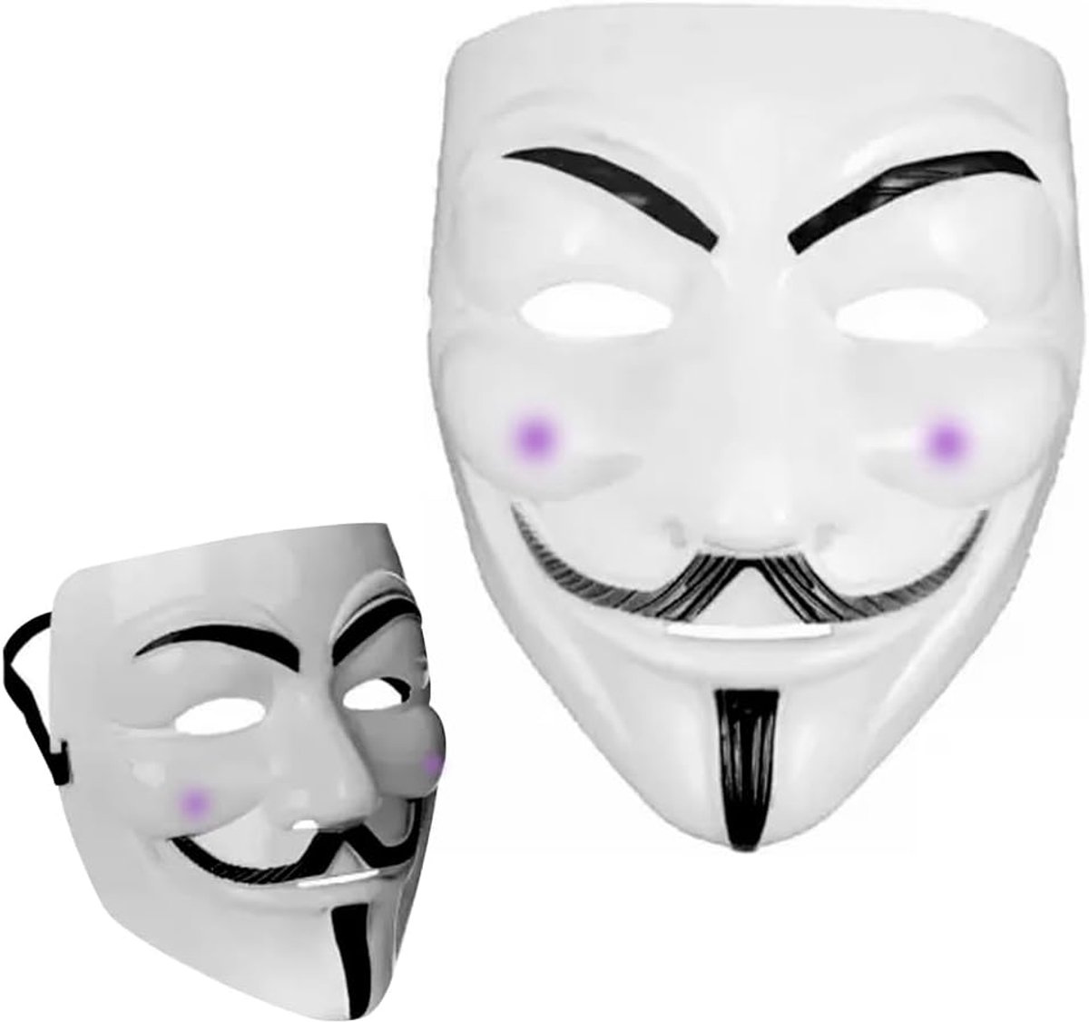 Hacker Mask - 18cm X 18.5cm - Wit - Scary Cosplay Accessoire voor Halloween - SnelShoppen