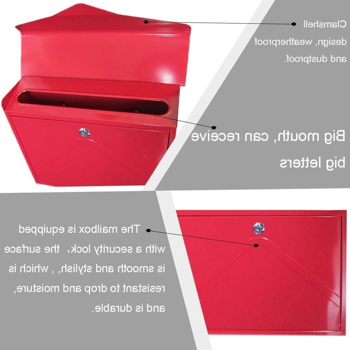 Hangende Brievenbus - Buiten brievenbus - Post Ontvangen - Waterdicht Ontwerp - 2.2 kg - Rood