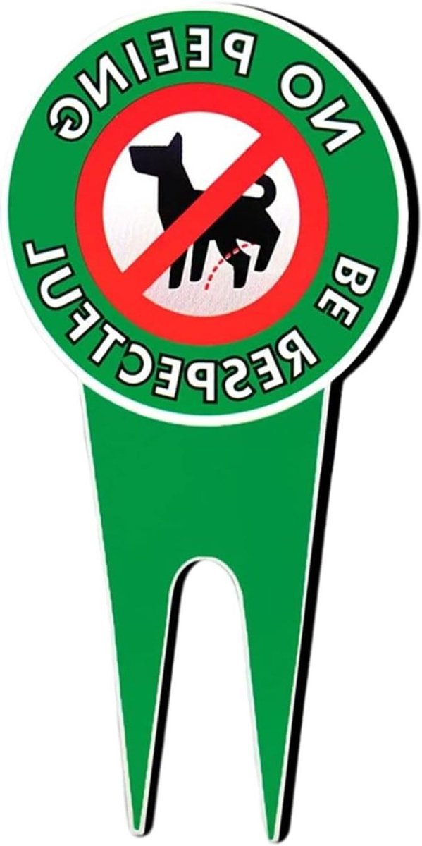 Hondenbord Geen Hondenurine - Verbodbord Honden Gazon - Honden op afstand houden - Duurzaam aluminium - 29x15 cm