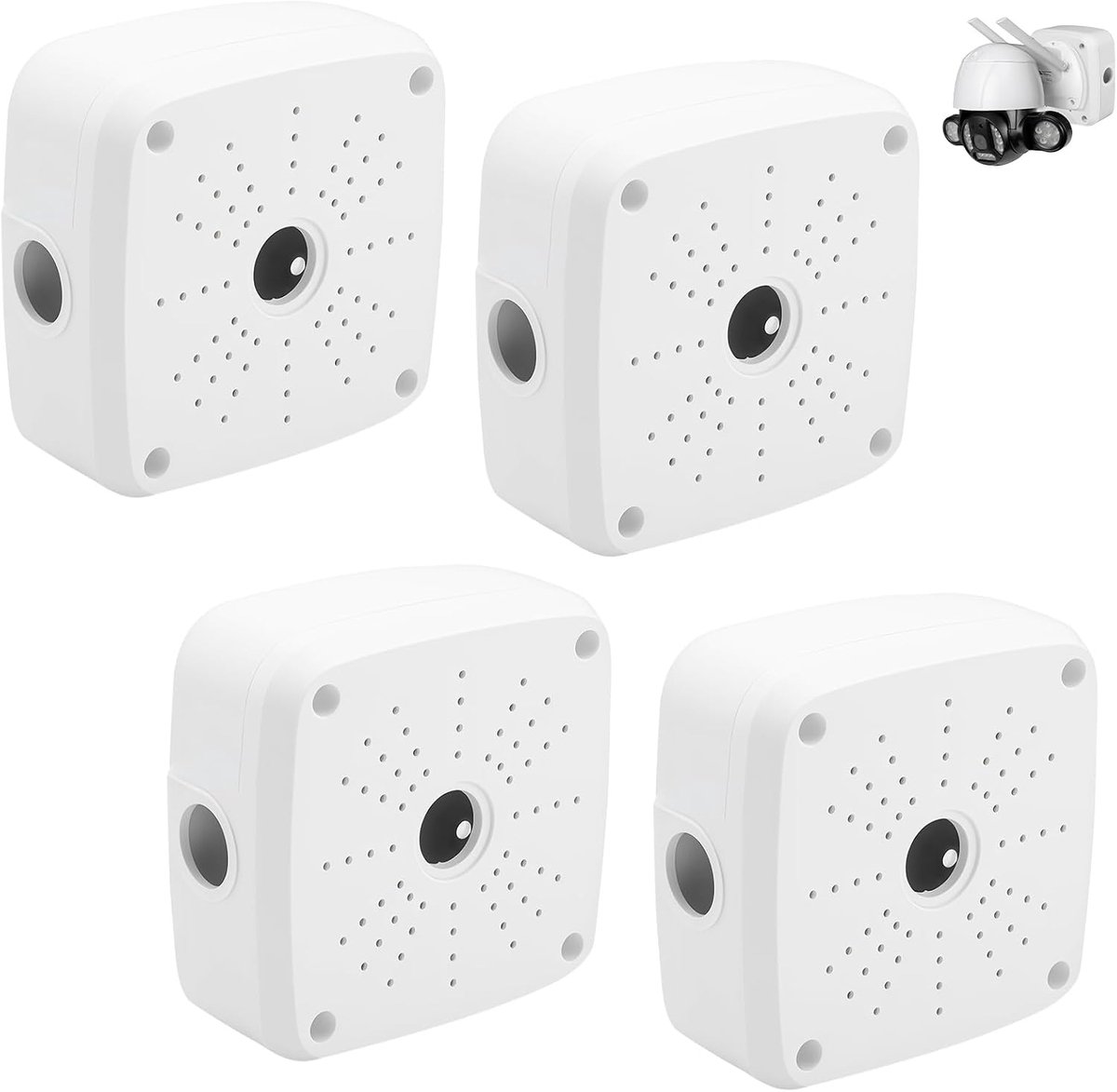 Flip-Cover camera aansluitdoos - 4 stuks - dik kunststof - waterdicht voor veilige buitenmontage - SnelShoppen