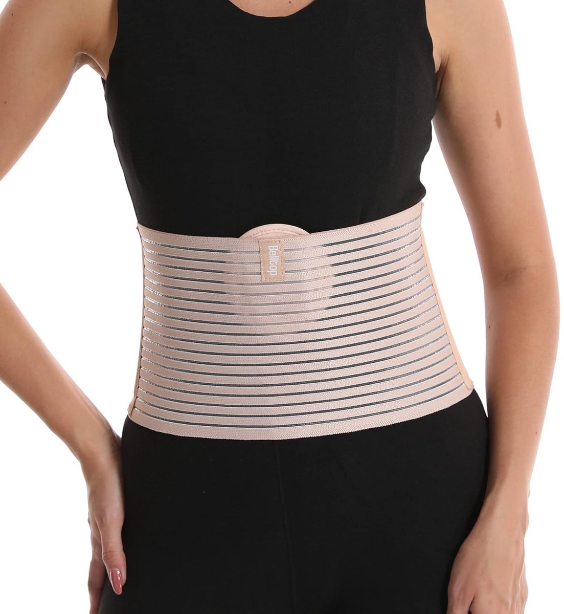 Herniaband voor mannen en vrouwen. Herniaband voor navelhernia: kussen met dubbele compressie. Verstelbare herniaband voor de buik (navelherniaband). Afslankband voor vrouwen/postnatale band (S/M)
