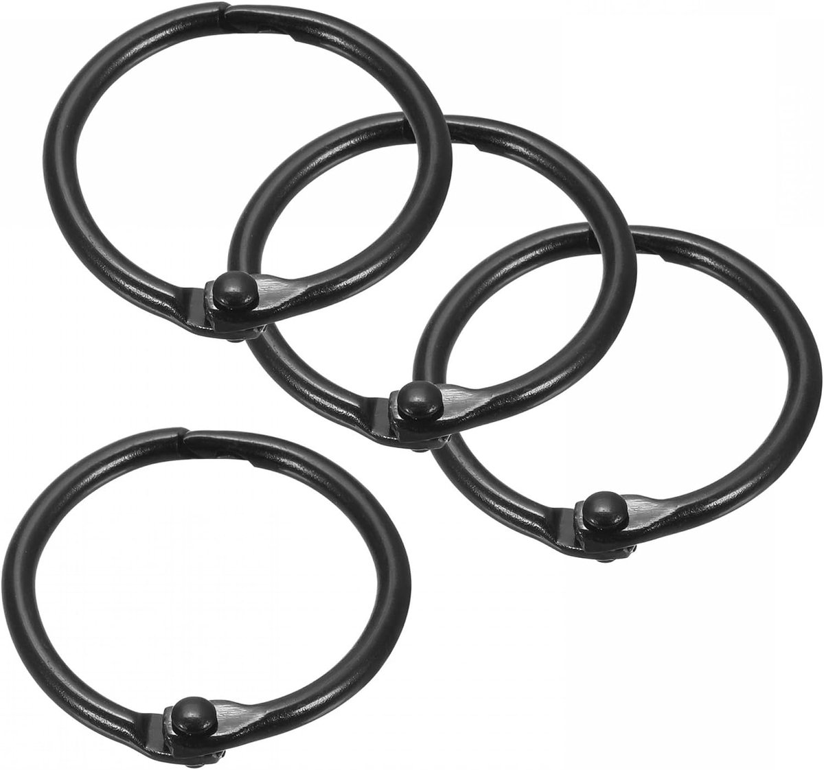 4 stuks losse ringband, 30 mm losse ringband, boekring, duurzame boekring voor flashcards en ambachten, boeken en documenten, binden, organiseren van kaarten en sleutels, zwart