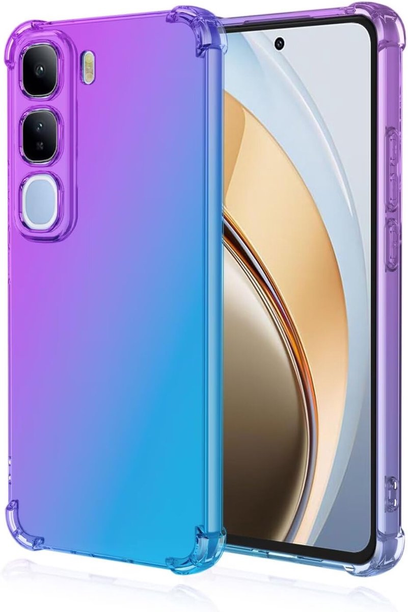 Hoes voor vivo V40 SE 80W (4G) 6,67 inch (17 cm) kleurverloop, transparante zachte TPU siliconen telefoonhoes - blauw-paars