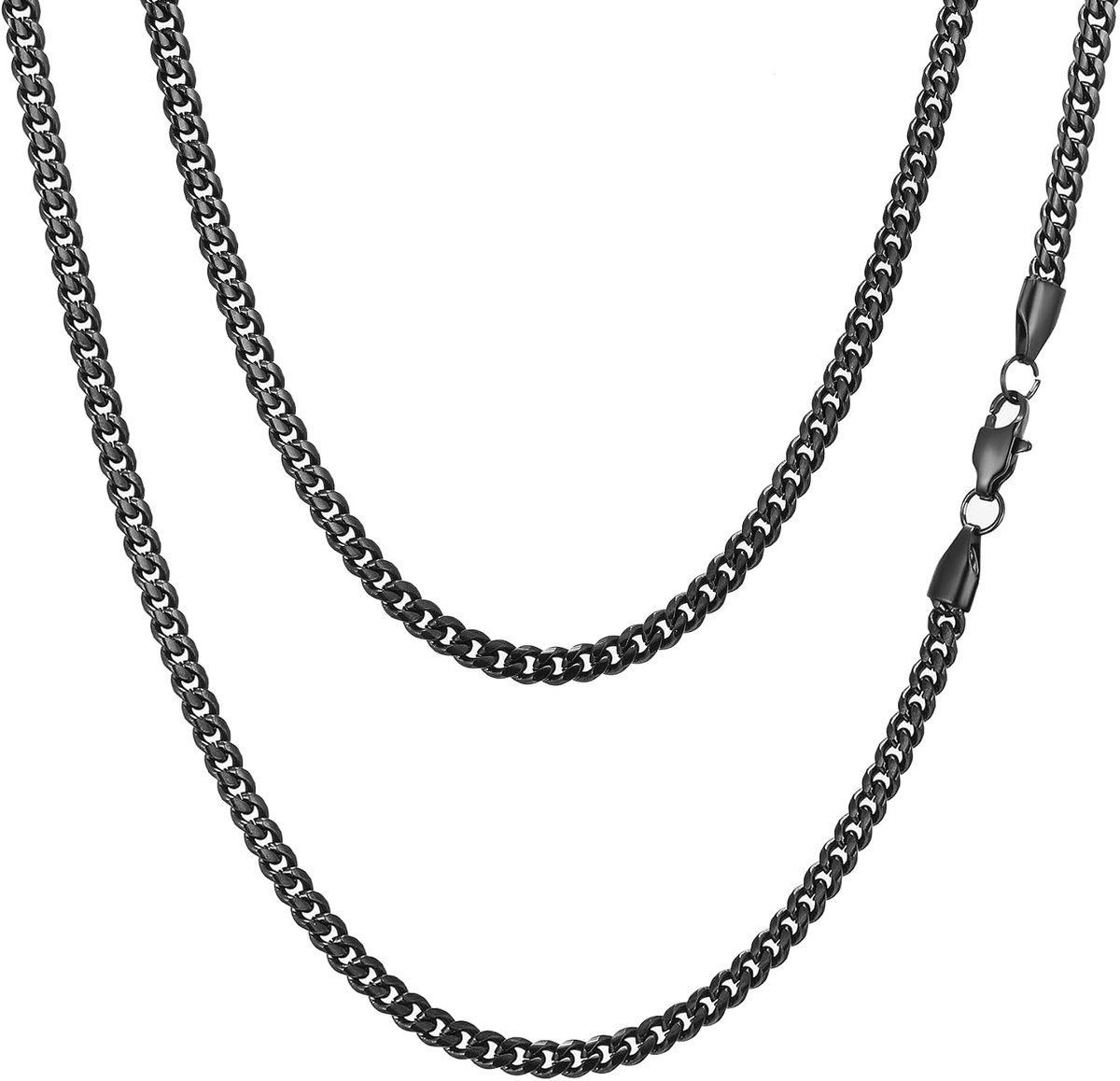 ketting heren 3/4/5/6/7/8mm roestvrij staal goud/zilver/zwart stoeprand kettingen Cubaanse schakel sieraden voor mannen vrouwen 18/20/22/24/26 inch
