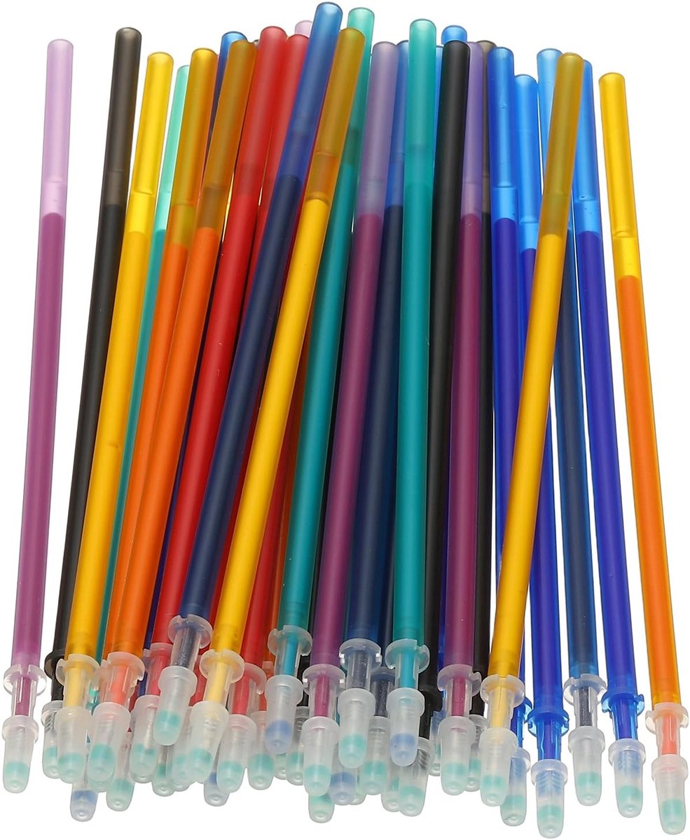 40 stuks uitwisbare gelpennen navullingen, 0,5 mm warmteuitwisbare pennen, vullingen voor stoffen verdwijnende inkt, stof markeerpen voor naaien, quilten, schrijven, veelkleurige inkt