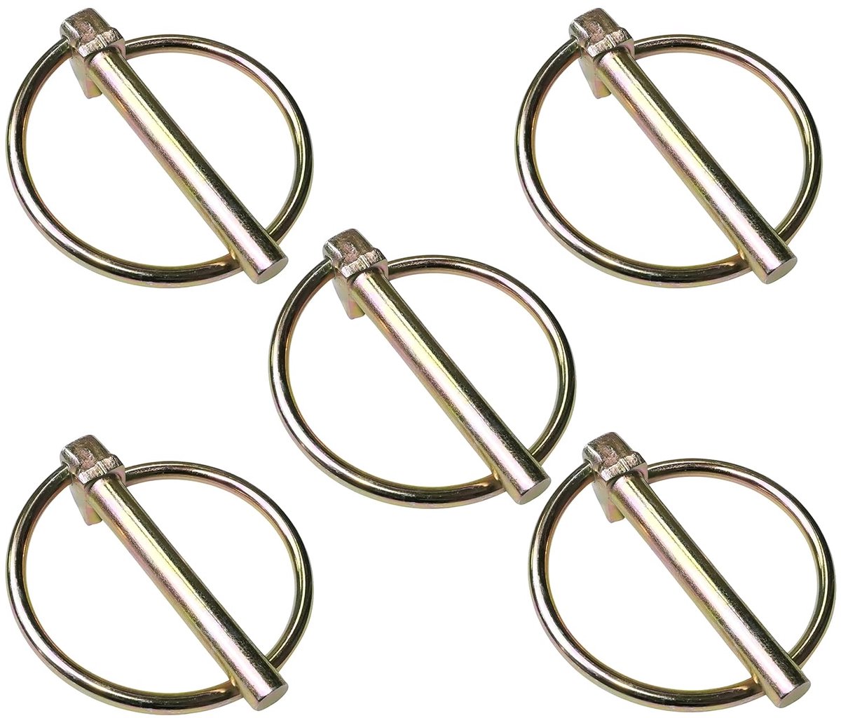 - C57573 - Set van 5 klapstekkers landbouwgrond met ring Ø6x41mm - splinten om te klappen - veiligheidspen - boutbeveiliging voor snelle bevestiging - DIN 11023