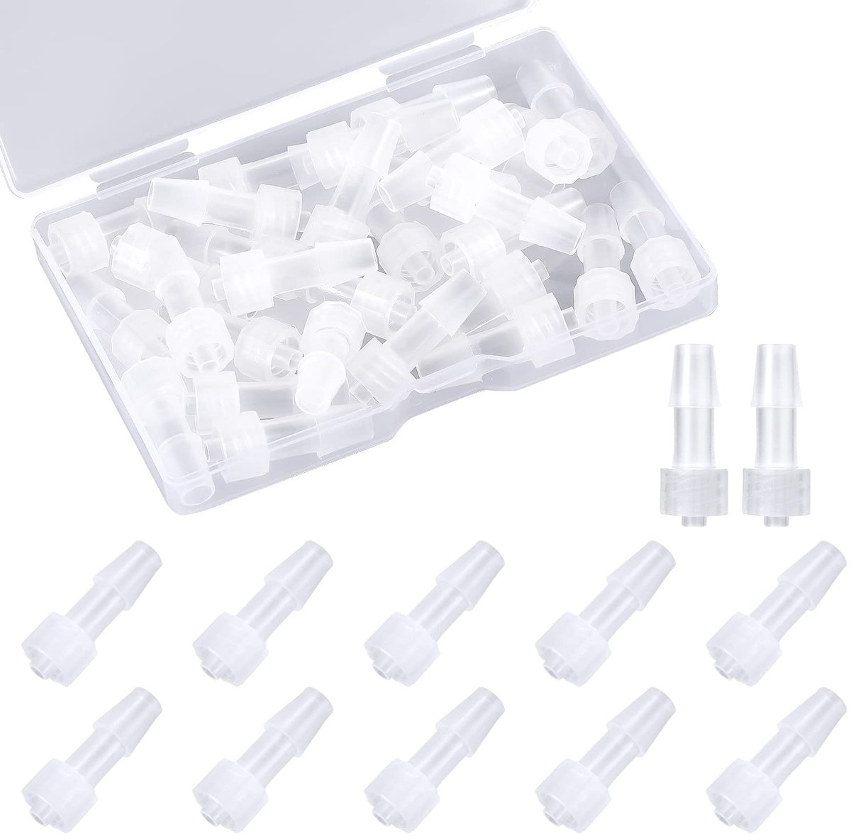 30 Stuks Luer Lock Connector Mannelijk, Transparant Mannelijk Luer Lock Adapter 1/4 Inch Luer Lock Connectors naar Spuitkoppelingadapter