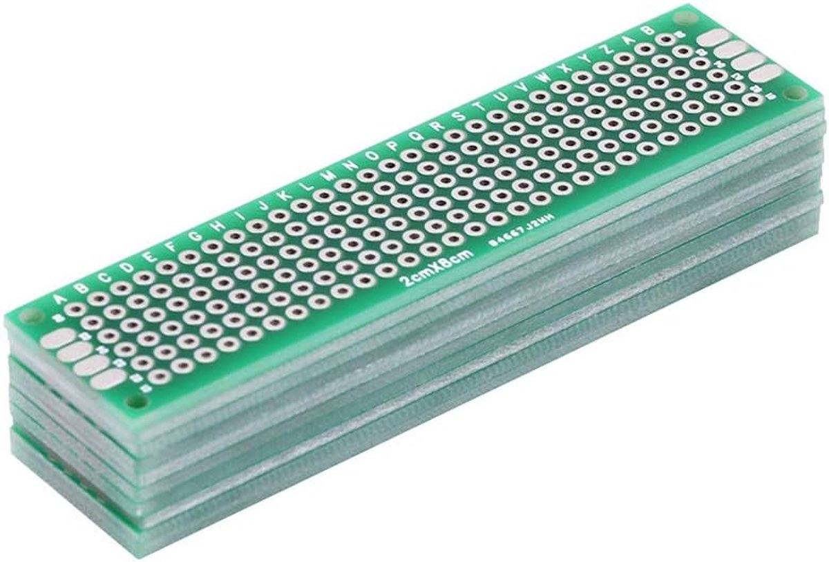 10 Stks 2x8 Cm Double Side PCB Board Prototype Kit Universele Printplaat voor DIY Solderen