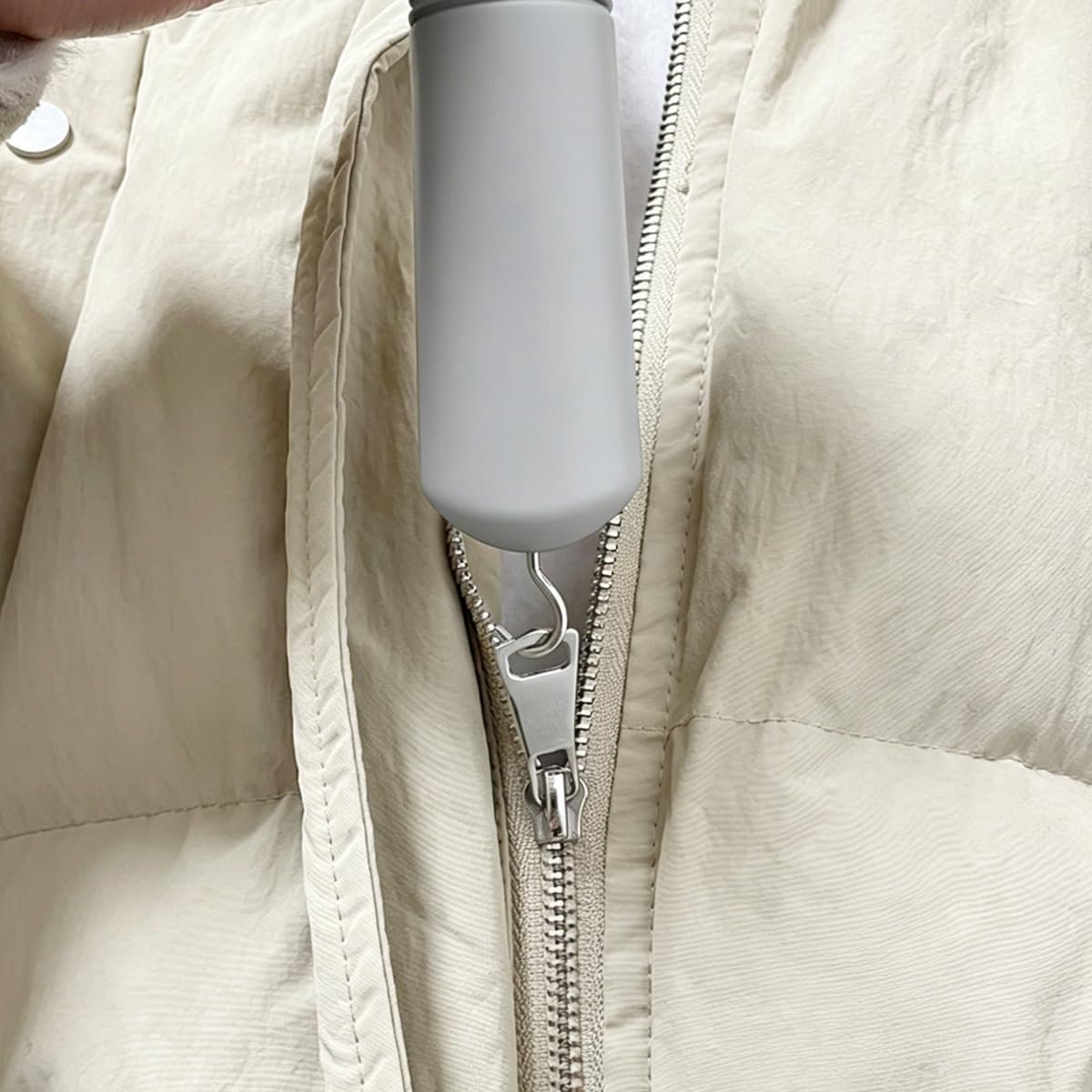 Knoophaken en ritssluiting, eenhandsknopen, aantrekhulp van kunststof met antislip handgreep voor senioren, mensen met beperkte mobiliteit (grijs)