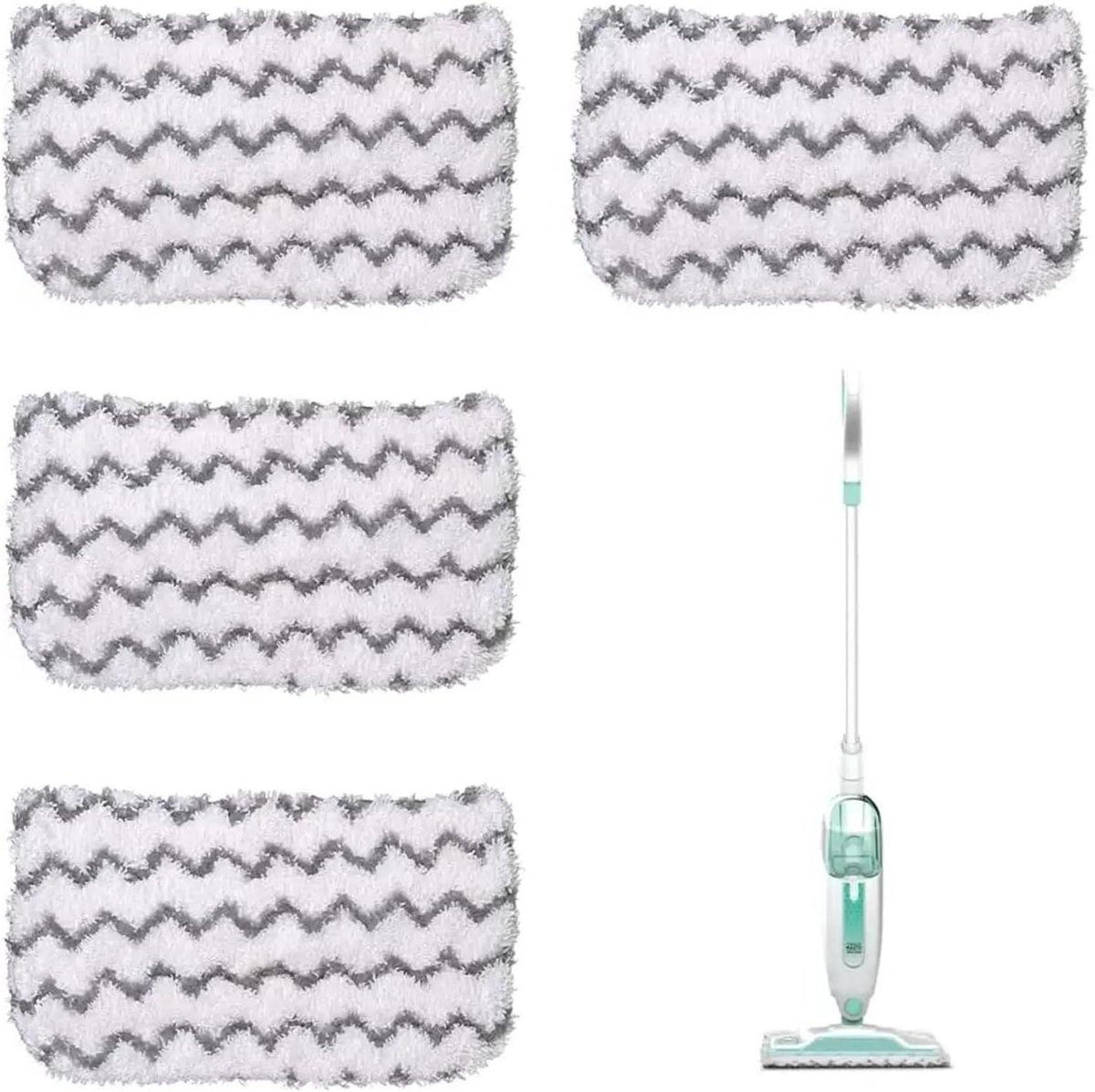 Stoomreiniger Doeken - Microvezel Pads - Vloeren Reinigen - Hoge Absorptie - 4 Stuks - Wit