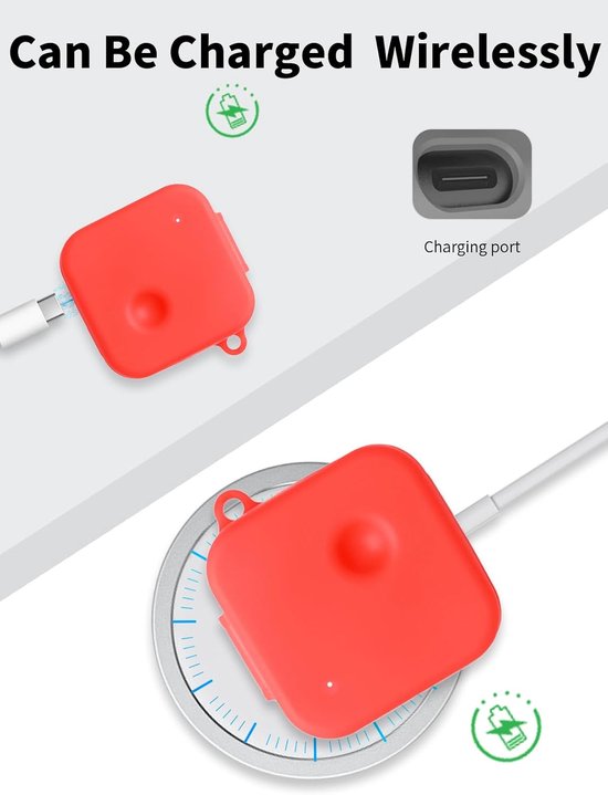 Hoes voor Nothing Ear (3) draadloze in-ear hoofdtelefoon, schokbestendig, toergy waterdicht, zacht en duurzaam, met koord, sleutelhanger en reinigingstool, rood — afbeelding 4