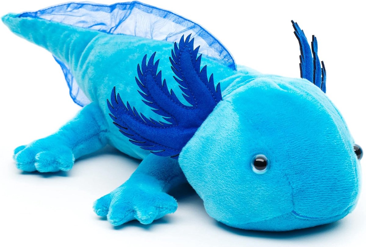 - Axolotl (blauw) - 32 cm (lengte) - pluche waterdier - pluche dier, knuffeldier