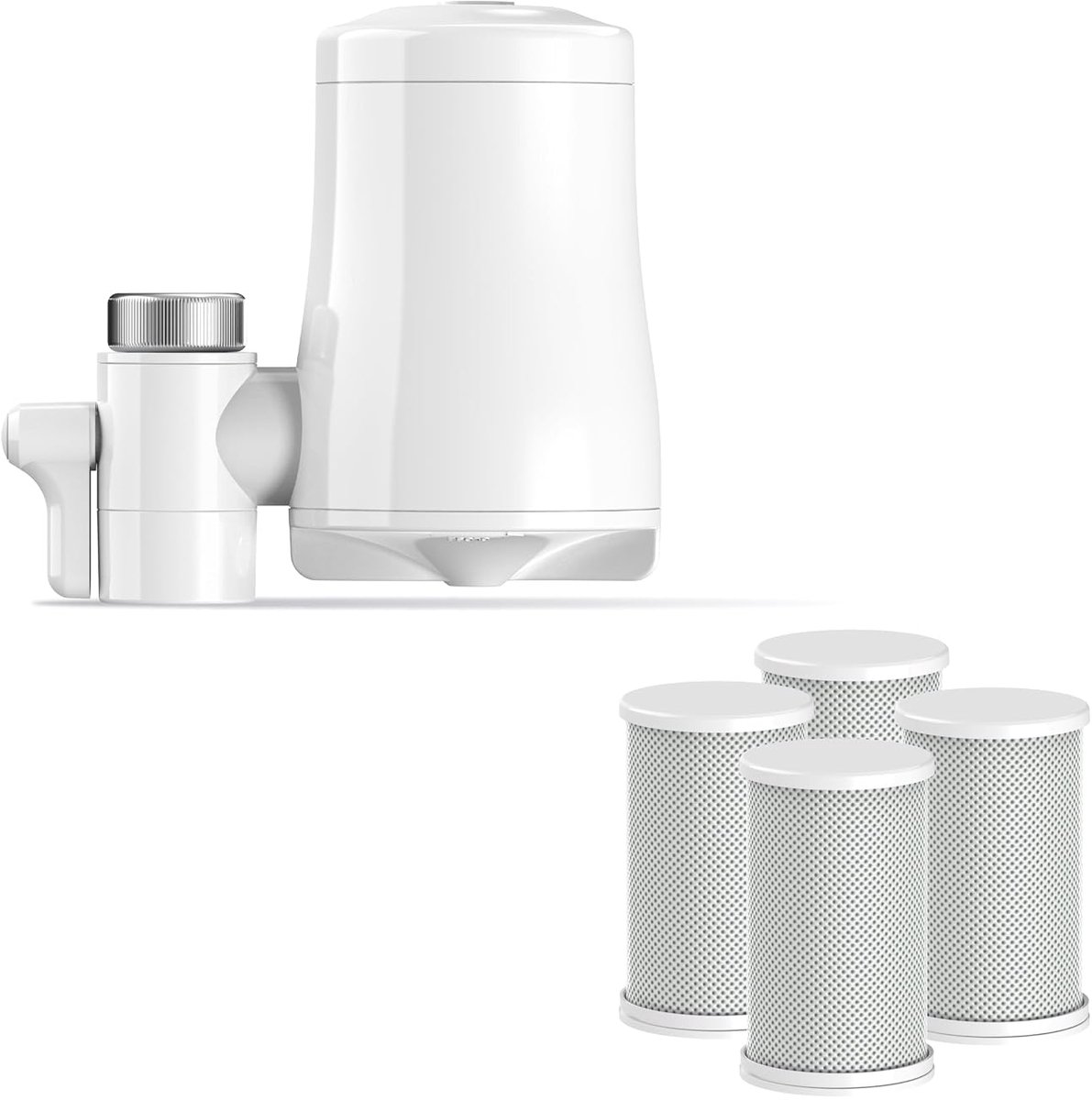 EcoPro - kraanwaterfilter, 5-fasen waterfiltersysteem, filtert meer dan 100 stoffen, waaronder chloor, kalk en slechte smaak (inclusief 4 navullingen)