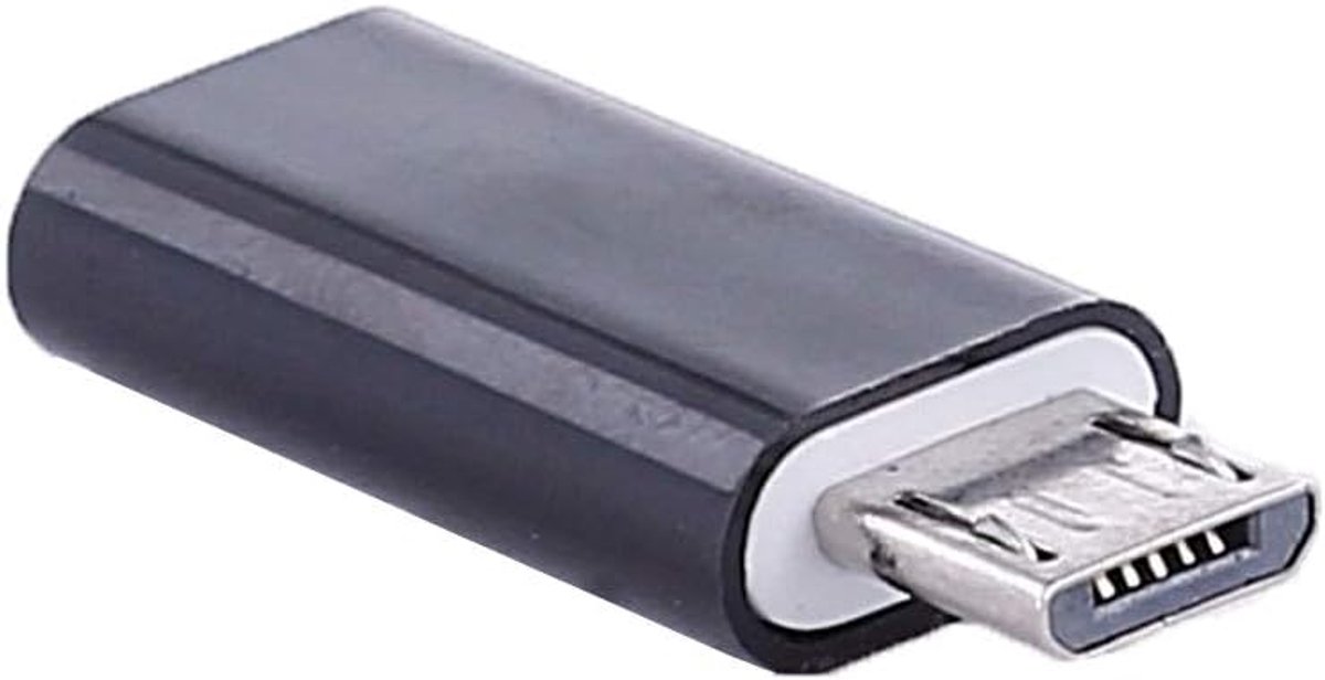 Adapter oplaadadapter USB 3.1 type C bus naar Micro USB-stekker zwart