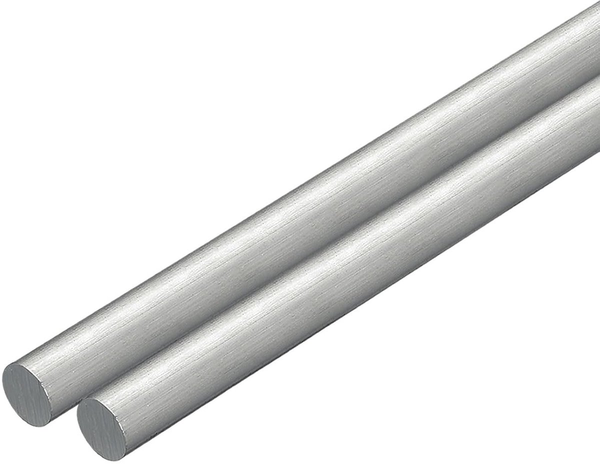 2 stuks ronde stang van aluminium, diameter 5/8 inch (16 mm) 254 mm lengte, 7075 ronde stang van massief aluminium voor industrie, bouw, knutselen