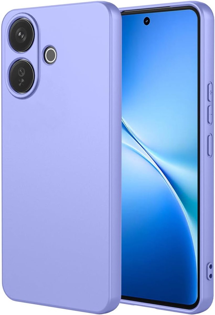 Beschermhoes voor VIVO V60 Lite 5G/4G, ultradun, zijdeachtig, vloeibare siliconen, schokbestendige beschermhoes met premium voering, zacht TPU-kunststof, elegante hoes, violet