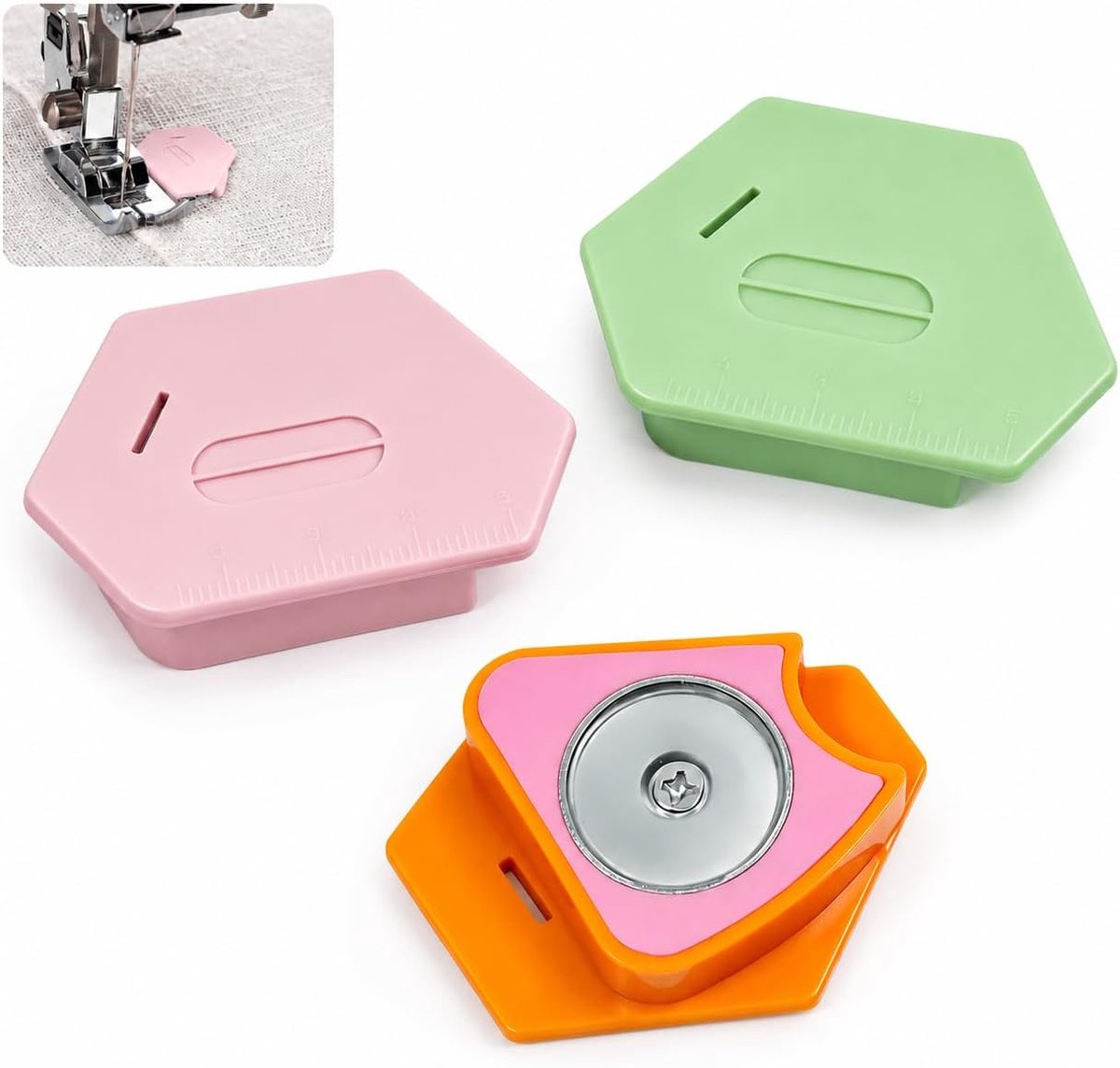 3 stuks magnetische naadgeleiders voor naaimachine, verstelbare magneetrail met sterke magneet, nauwkeurige naaiaccessoires, rechte lijnen, universeel voor beginners en professionals